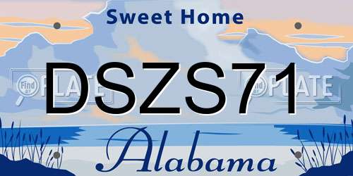 DSZS71 Alabama License Plate
