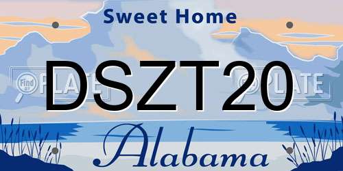 DSZT20 Alabama License Plate