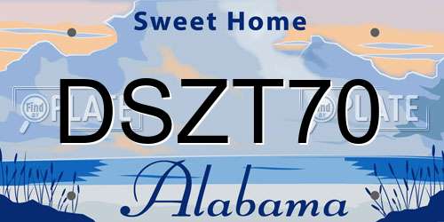 DSZT70 Alabama License Plate