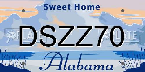 DSZZ70 Alabama License Plate
