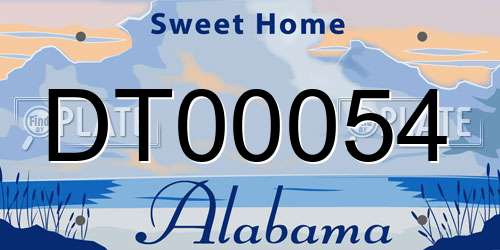 DT00054 Alabama License Plate