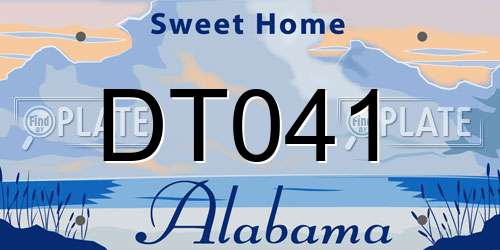 DT041 Alabama License Plate
