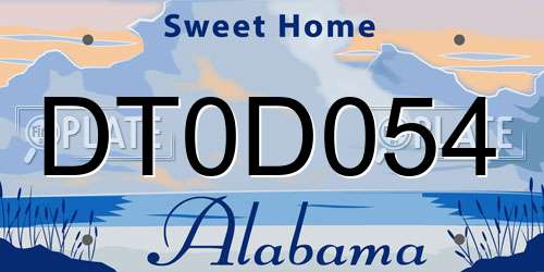 DT0D054 Alabama License Plate