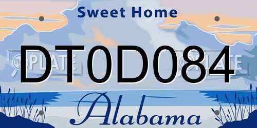 DT0D084 Alabama License Plate