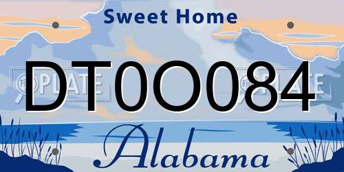 DT0O084 Alabama License Plate