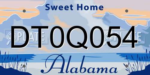 DT0Q054 Alabama License Plate