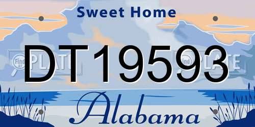 DT19593 Alabama License Plate