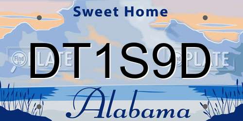 DT1S9D Alabama License Plate
