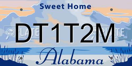 DT1T2M Alabama License Plate