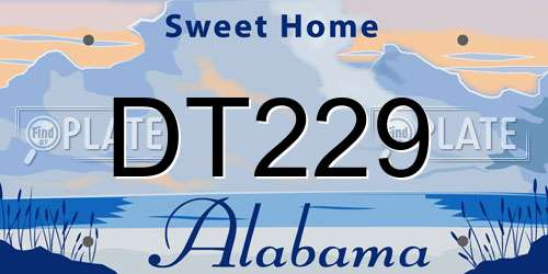 DT229 Alabama License Plate