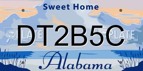 DT2B5C Alabama License Plate