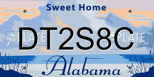 DT2S8C Alabama License Plate