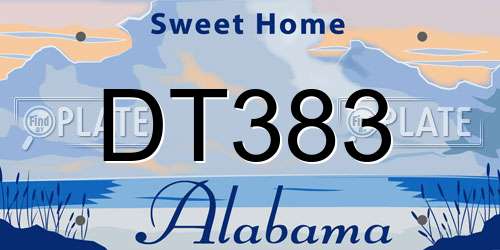 DT383 Alabama License Plate