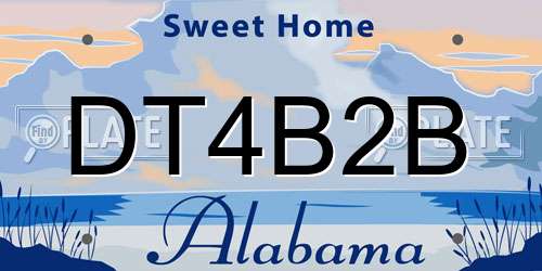 DT4B2B Alabama License Plate