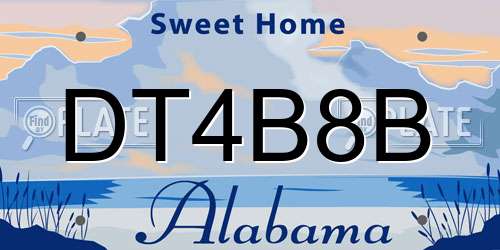 DT4B8B Alabama License Plate