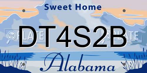 DT4S2B Alabama License Plate