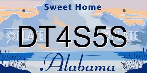 DT4S5S Alabama License Plate