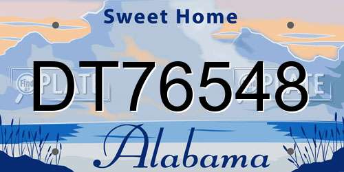 DT76548 Alabama License Plate