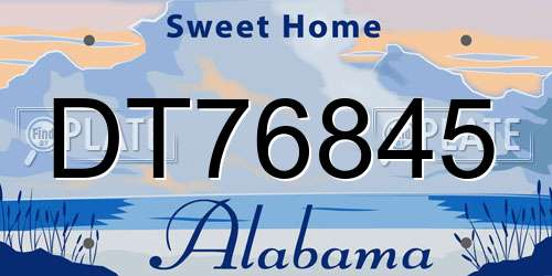 DT76845 Alabama License Plate