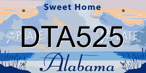 DTA525 Alabama License Plate