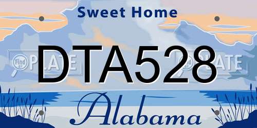 DTA528 Alabama License Plate