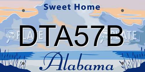 DTA57B Alabama License Plate