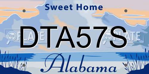 DTA57S Alabama License Plate