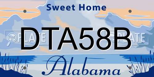 DTA58B Alabama License Plate