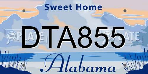 DTA855 Alabama License Plate