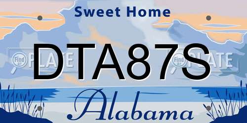 DTA87S Alabama License Plate