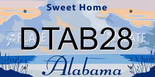 DTAB28 Alabama License Plate
