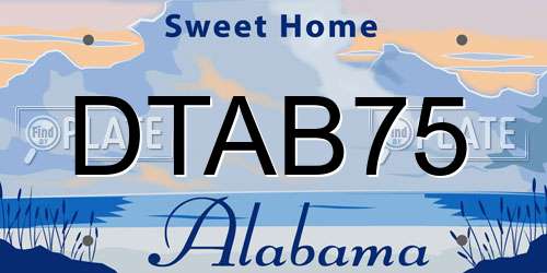 DTAB75 Alabama License Plate