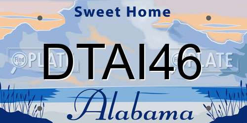DTAI46 Alabama License Plate