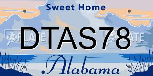 DTAS78 Alabama License Plate