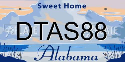 DTAS88 Alabama License Plate