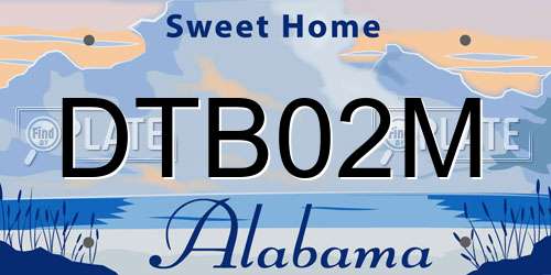 DTB02M Alabama License Plate