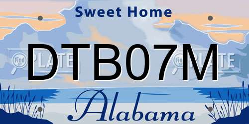 DTB07M Alabama License Plate