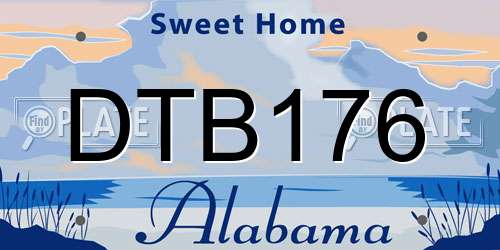 DTB176 Alabama License Plate
