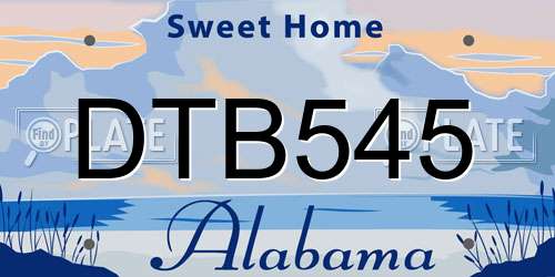 DTB545 Alabama License Plate