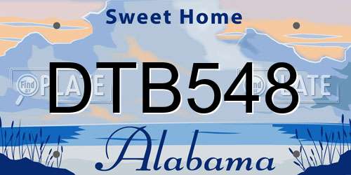 DTB548 Alabama License Plate