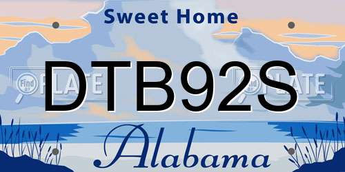 DTB92S Alabama License Plate