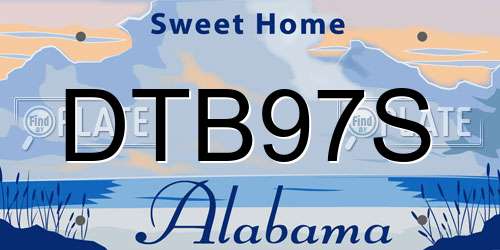 DTB97S Alabama License Plate