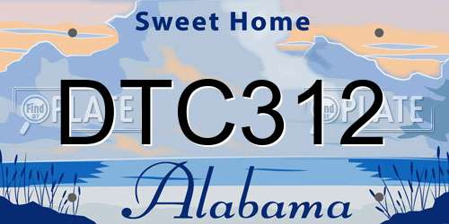 DTC312 Alabama License Plate