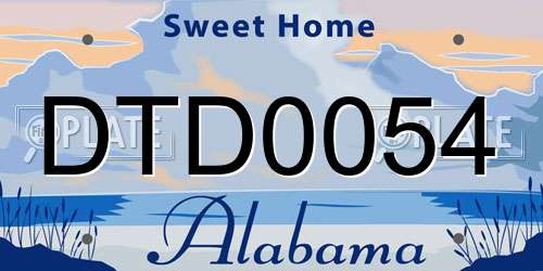DTD0054 Alabama License Plate