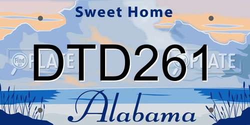 DTD261 Alabama License Plate