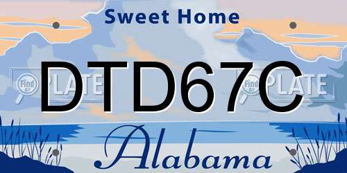 DTD67C Alabama License Plate