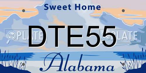 DTE55 Alabama License Plate