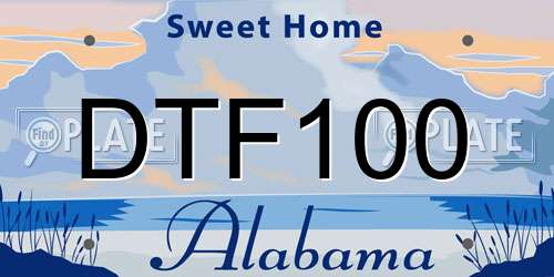 DTF100 Alabama License Plate