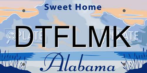 DTFLMK Alabama License Plate