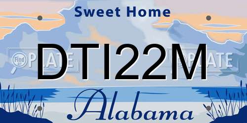 DTI22M Alabama License Plate
